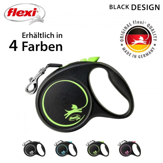 flexi Roller Lead, Design M, Multicoloured, Black/Green flexi Roller Lead, Design M, Multicoloured, Black/Green