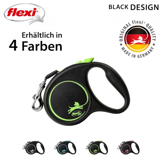 flexi Roller Lead, Design M, Multicoloured, Black/Green flexi Roller Lead, Design M, Multicoloured, Black/Green