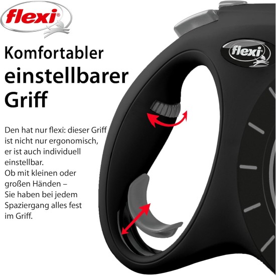 flexi® Select Strap 7 m Black Adjustable between 0-7 m for Dogs up to 25 kg flexi® Select Strap 7 m Black Adjustable between 0-7 m for Dogs up to 25 kg