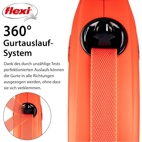 flexi Xtreme L Strap 8 m Black, Extremely Bite-Resistant Orange Strap, Extra Robust Roll Lead for Dogs up to 55 kg flexi Xtreme L Strap 8 m Black, Extremely Bite-Resistant Orange Strap, Extra Robust Roll Lead for Dogs up to 55 kg