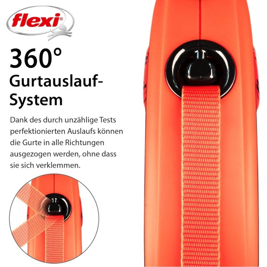 flexi® Xtreme M Belt 5 m Black Extremely Bite-Resistant Orange Belt Extra Robust Roll Lead for Dogs up to 35 kg flexi® Xtreme M Belt 5 m Black Extremely Bite-Resistant Orange Belt Extra Robust Roll Lead for Dogs up to 35 kg