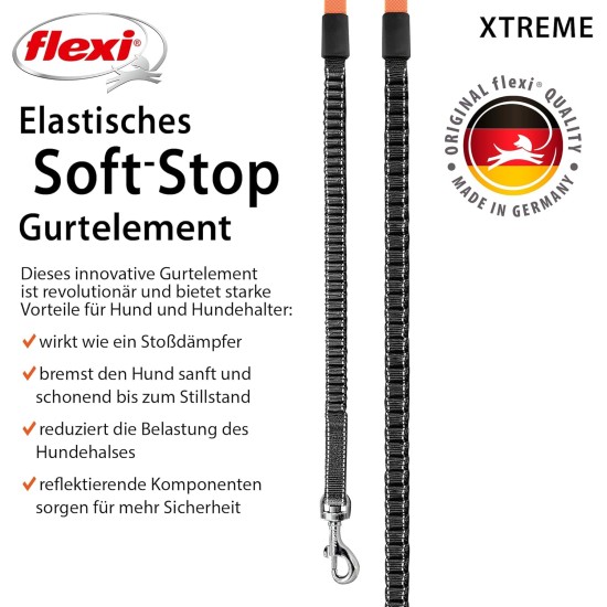 flexi® Xtreme M Belt 5 m Black Extremely Bite-Resistant Orange Belt Extra Robust Roll Lead for Dogs up to 35 kg flexi® Xtreme M Belt 5 m Black Extremely Bite-Resistant Orange Belt Extra Robust Roll Lead for Dogs up to 35 kg