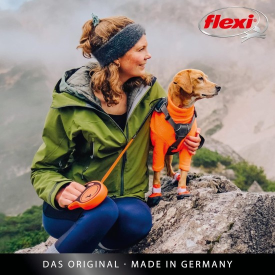 flexi® Xtreme M Belt 5 m Black Extremely Bite-Resistant Orange Belt Extra Robust Roll Lead for Dogs up to 35 kg flexi® Xtreme M Belt 5 m Black Extremely Bite-Resistant Orange Belt Extra Robust Roll Lead for Dogs up to 35 kg