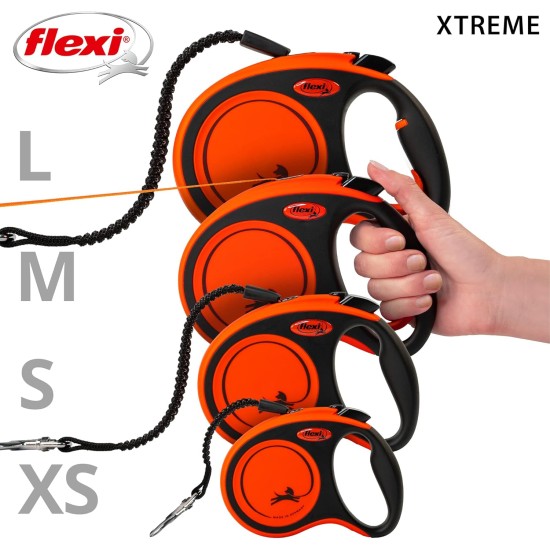 flexi Xtreme Retractable Lead – Tape Leash, Orange – S flexi Xtreme Retractable Lead – Tape Leash, Orange – S