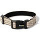 lionto Durable Nylon Dog Collar, Extra Small, Soft Padded Collar for Dogs, 360° Reflective & Click Closure, Metal Ring & Adjustment by Continuous Slider, Beige