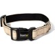 lionto Durable Nylon Dog Collar, Extra Small, Soft Padded Collar for Dogs, 360° Reflective & Click Closure, Metal Ring & Adjustment by Continuous Slider, Beige