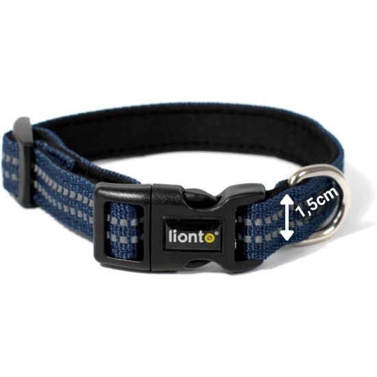 lionto Durable Nylon Dog Collar, Extra Small, Soft Padded Collar for Dogs, 360° Reflective & Click Closure, Metal Ring & Adjustment by Continuous Slider, Beige lionto Durable Nylon Dog Collar, Extra Small, Soft Padded Collar for Dogs, 360° Reflective & Click Closure, Metal Ring & Adjustment by Continuous Slider, Beige