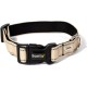 lionto Durable Nylon Dog Collar, Extra Small, Soft Padded Collar for Dogs, 360° Reflective & Click Closure, Metal Ring & Adjustment by Continuous Slider, Beige