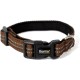 lionto Durable Nylon Dog Collar, Extra Small, Soft Padded Collar for Dogs, 360° Reflective & Click Closure, Metal Ring & Adjustment by Continuous Slider, Beige