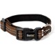 lionto Durable Nylon Dog Collar, Extra Small, Soft Padded Collar for Dogs, 360° Reflective & Click Closure, Metal Ring & Adjustment by Continuous Slider, Beige