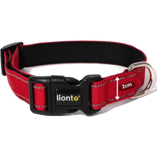 lionto Durable Nylon Dog Collar, Extra Small, Soft Padded Collar for Dogs, 360° Reflective & Click Closure, Metal Ring & Adjustment by Continuous Slider, Beige lionto Durable Nylon Dog Collar, Extra Small, Soft Padded Collar for Dogs, 360° Reflective & Click Closure, Metal Ring & Adjustment by Continuous Slider, Beige