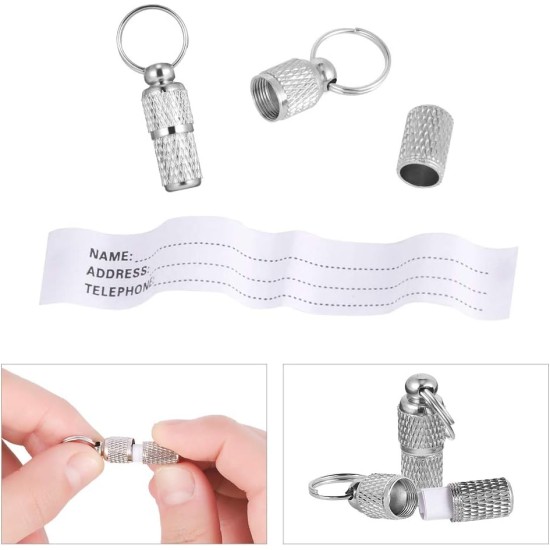 tiopeia Pack of 6 Address Tags for Dogs Cats ID Tag Dog Tag Animal Tag with Key Rings and Waterproof Pill Box for Cat Collar Dog Collar tiopeia Pack of 6 Address Tags for Dogs Cats ID Tag Dog Tag Animal Tag with Key Rings and Waterproof Pill Box for Cat Collar Dog Collar