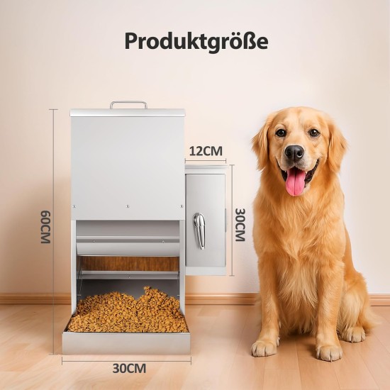 16L Large Automatic Dog Feeder with Timer, Stainless Steel Automatic Feeder with Programmable Feeding Plan for Large Dogs or Cats 16L Large Automatic Dog Feeder with Timer, Stainless Steel Automatic Feeder with Programmable Feeding Plan for Large Dogs or Cats
