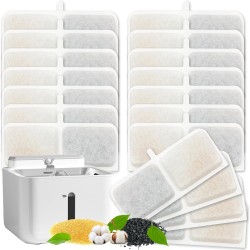 18 x Cat Fountain Filter, 3.2 L Filter Cat Fountain Drinking Fountain for Cats and Dogs, Filter with Resin and Activated Carbon for Cats and Dogs, Replacement Filter Water Fountain for Cats 18 x Cat Fountain Filter, 3.2 L Filter Cat Fountain Drinking Fountain for Cats and Dogs, Filter with Resin and Activated Carbon for Cats and Dogs, Replacement Filter Water Fountain for Cats