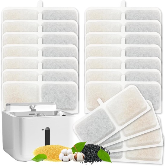18 x Cat Fountain Filter, 3.2 L Filter Cat Fountain Drinking Fountain for Cats and Dogs, Filter with Resin and Activated Carbon for Cats and Dogs, Replacement Filter Water Fountain for Cats 18 x Cat Fountain Filter, 3.2 L Filter Cat Fountain Drinking Fountain for Cats and Dogs, Filter with Resin and Activated Carbon for Cats and Dogs, Replacement Filter Water Fountain for Cats
