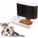 2-in-1 Automatic Cat Food and Water Dispenser Set Gravity Cat Feeding Dog Food and Drinker Dispenser for Small Dogs Puppies Cats Pets (White)