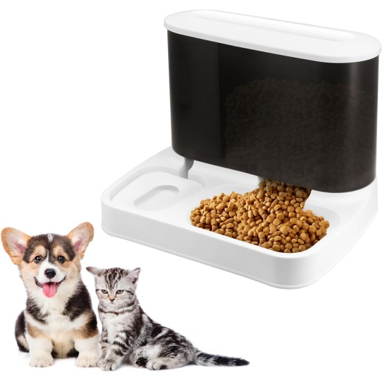 2-in-1 Automatic Cat Food and Water Dispenser Set Gravity Cat Feeding Dog Food and Drinker Dispenser for Small Dogs Puppies Cats Pets (White) 2-in-1 Automatic Cat Food and Water Dispenser Set Gravity Cat Feeding Dog Food and Drinker Dispenser for Small Dogs Puppies Cats Pets (White)