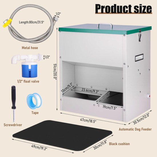 2 in 1 Automatic Dog Feeder and Water Dispenser 48L Automatic Dog Feeder Large Breed Outdoor Dog Food Dispenser Dog Water Bowl Dispenser Galvanised Gravity Feeding for Pets Dogs 2 in 1 Automatic Dog Feeder and Water Dispenser 48L Automatic Dog Feeder Large Breed Outdoor Dog Food Dispenser Dog Water Bowl Dispenser Galvanised Gravity Feeding for Pets Dogs