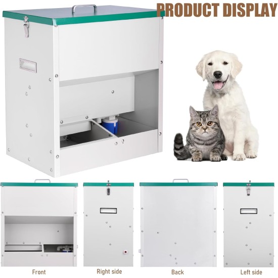2 in 1 Automatic Dog Feeder and Water Dispenser 48L Automatic Dog Feeder Large Breed Outdoor Dog Food Dispenser Dog Water Bowl Dispenser Galvanised Gravity Feeding for Pets Dogs 2 in 1 Automatic Dog Feeder and Water Dispenser 48L Automatic Dog Feeder Large Breed Outdoor Dog Food Dispenser Dog Water Bowl Dispenser Galvanised Gravity Feeding for Pets Dogs