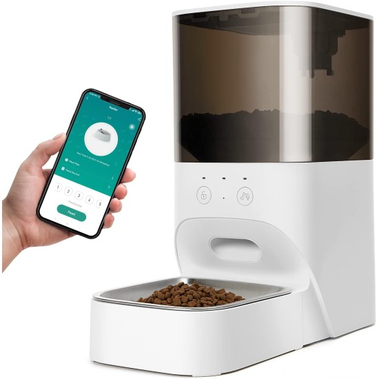 4L Automatic Cat Feeder Timed Feeding Station with App Control, Dog Feeder with Stainless Steel and Locking Lid, Up to 20 Servings, 10 Meals per T 4L Automatic Cat Feeder Timed Feeding Station with App Control, Dog Feeder with Stainless Steel and Locking Lid, Up to 20 Servings, 10 Meals per T