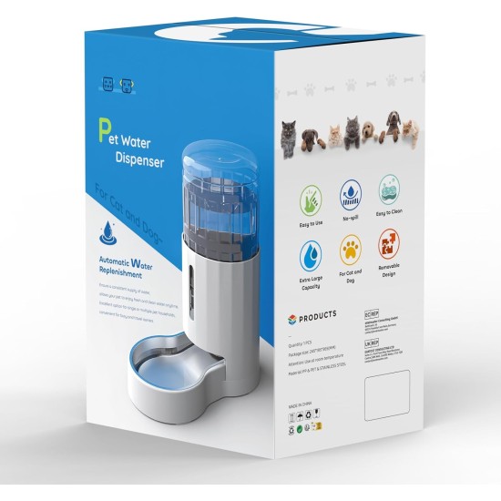 7L Stainless Steel Pet Water Dispenser, Large Capacity Gravity Pet Drinker, No Electricity & Ultra Silent Automatic Water Dispenser for Large Dogs/Multi-Cat Household, Black 7L Stainless Steel Pet Water Dispenser, Large Capacity Gravity Pet Drinker, No Electricity & Ultra Silent Automatic Water Dispenser for Large Dogs/Multi-Cat Household, Black