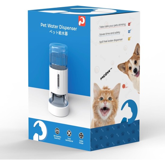 7L Stainless Steel Pet Water Dispenser, Large Capacity Gravity Pet Drinker, No Electricity & Ultra Silent Automatic Water Dispenser for Large Dogs/Multi-Cat Household, Black 7L Stainless Steel Pet Water Dispenser, Large Capacity Gravity Pet Drinker, No Electricity & Ultra Silent Automatic Water Dispenser for Large Dogs/Multi-Cat Household, Black