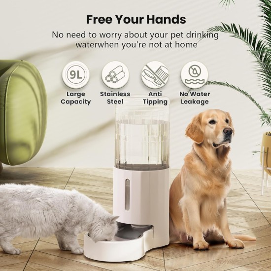 7L Stainless Steel Pet Water Dispenser, Large Capacity Gravity Pet Drinker, No Electricity & Ultra Silent Automatic Water Dispenser for Large Dogs/Multi-Cat Household, Black 7L Stainless Steel Pet Water Dispenser, Large Capacity Gravity Pet Drinker, No Electricity & Ultra Silent Automatic Water Dispenser for Large Dogs/Multi-Cat Household, Black