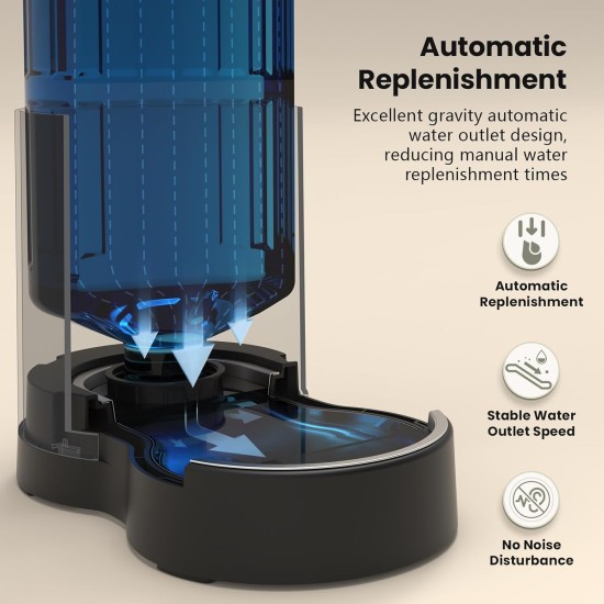 7L Stainless Steel Pet Water Dispenser, Large Capacity Gravity Pet Drinker, No Electricity & Ultra Silent Automatic Water Dispenser for Large Dogs/Multi-Cat Household, Black 7L Stainless Steel Pet Water Dispenser, Large Capacity Gravity Pet Drinker, No Electricity & Ultra Silent Automatic Water Dispenser for Large Dogs/Multi-Cat Household, Black