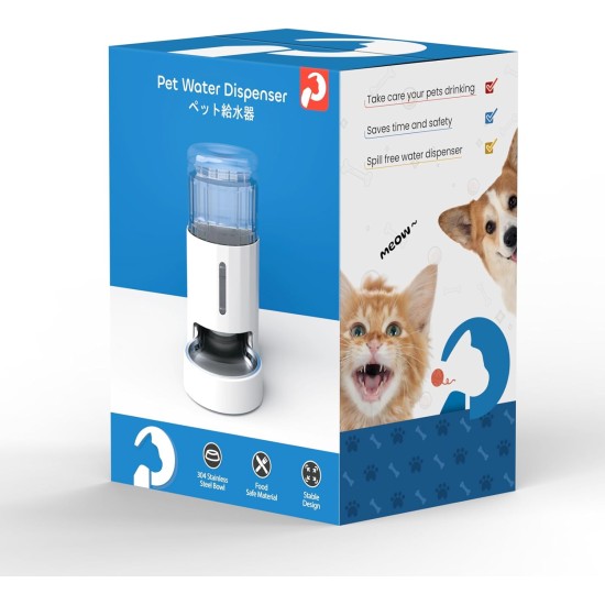7L Stainless Steel Pet Water Dispenser, Large Capacity Gravity Pet Drinker, No Electricity & Ultra Silent Automatic Water Dispenser for Large Dogs/Multi-Cat Household, Black 7L Stainless Steel Pet Water Dispenser, Large Capacity Gravity Pet Drinker, No Electricity & Ultra Silent Automatic Water Dispenser for Large Dogs/Multi-Cat Household, Black