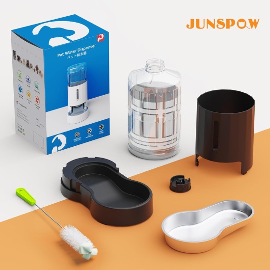 7L Stainless Steel Pet Water Dispenser, Large Capacity Gravity Pet Drinker, No Electricity & Ultra Silent Automatic Water Dispenser for Large Dogs/Multi-Cat Household, Black 7L Stainless Steel Pet Water Dispenser, Large Capacity Gravity Pet Drinker, No Electricity & Ultra Silent Automatic Water Dispenser for Large Dogs/Multi-Cat Household, Black