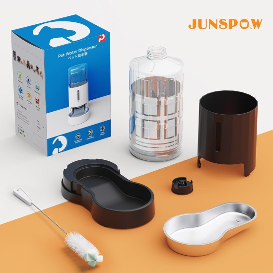 7L Stainless Steel Pet Water Dispenser, Large Capacity Gravity Pet Drinker, No Electricity & Ultra Silent Automatic Water Dispenser for Large Dogs/Multi-Cat Household, Black 7L Stainless Steel Pet Water Dispenser, Large Capacity Gravity Pet Drinker, No Electricity & Ultra Silent Automatic Water Dispenser for Large Dogs/Multi-Cat Household, Black
