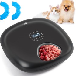 ALL FOR PAWS Automatischer Katzenfutterautomat Kabellos – für Nass &Trockenfutter mit 2 Kühlakkus, Futterspender für 6 Mahlzeiten mit Programmierbarer Zeitschaltuhr, Niedrige-Batterie-Anzeige, USB ALL FOR PAWS Automatischer Katzenfutterautomat Kabellos – für Nass &Trockenfutter mit 2 Kühlakkus, Futterspender für 6 Mahlzeiten mit Programmierbarer Zeitschaltuhr, Niedrige-Batterie-Anzeige, USB