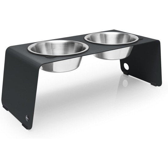 ARC Dog Bar Raised Feeding Station Stainless Steel and Steel (Grey, XL) ARC Dog Bar Raised Feeding Station Stainless Steel and Steel (Grey, XL)