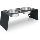 ARC Dog Bar Raised Feeding Station Stainless Steel and Steel (Grey, XL) ARC Dog Bar Raised Feeding Station Stainless Steel and Steel (Grey, XL)