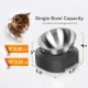 AYADA Raised Cat Bowl Stainless Steel Cat Food and Water Anti Vomiting Raised with Stand Ergonomic Raised Slant Tilted 15 Angle Metal Single Bowl Kitten