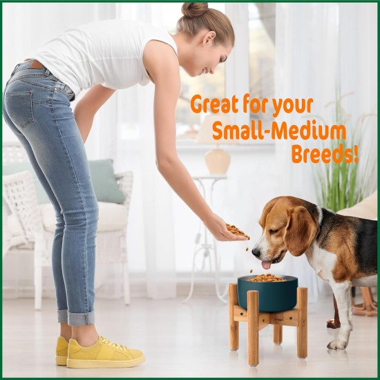 Adjustable Dog Bowl Stand - Raised Raised Pet Bowl Holder - Width (Extendable 7-10") - Natural Bamboo Adjustable Dog Bowl Stand - Raised Raised Pet Bowl Holder - Width (Extendable 7-10") - Natural Bamboo