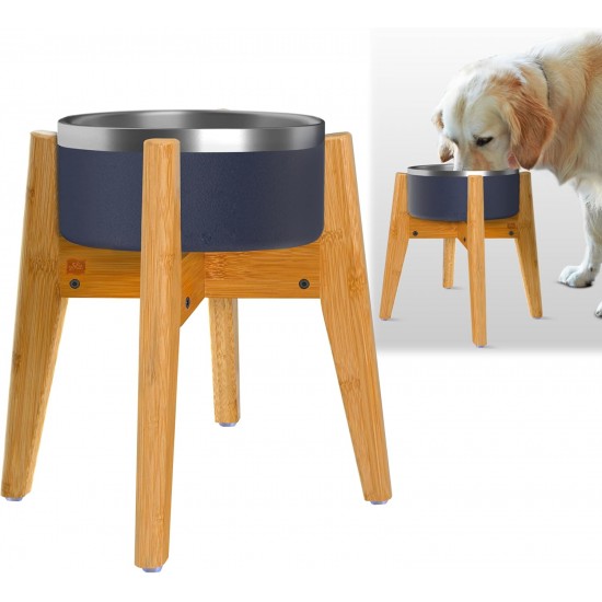 Adjustable Dog Bowl Stand - Raised Raised Pet Bowl Holder - Width (Extendable 7-10") - Natural Bamboo Adjustable Dog Bowl Stand - Raised Raised Pet Bowl Holder - Width (Extendable 7-10") - Natural Bamboo