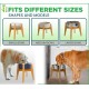 Adjustable Dog Bowl Stand - Raised Raised Pet Bowl Holder - Width (Extendable 7-10") - Natural Bamboo Adjustable Dog Bowl Stand - Raised Raised Pet Bowl Holder - Width (Extendable 7-10") - Natural Bamboo