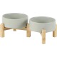Adjustable Raised Double Bowl Set Ceramic with Stand, 2 Heights Elevated Food and Water Bowls for Puppies, Cats, Kittens, Weighted Dog Bowls (5.1 inch, 13 oz, Grey) Adjustable Raised Double Bowl Set Ceramic with Stand, 2 Heights Elevated Food and Water Bowls for Puppies, Cats, Kittens, Weighted Dog Bowls (5.1 inch, 13 oz, Grey)