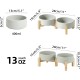 Adjustable Raised Double Bowl Set Ceramic with Stand, 2 Heights Elevated Food and Water Bowls for Puppies, Cats, Kittens, Weighted Dog Bowls (5.1 inch, 13 oz, Grey) Adjustable Raised Double Bowl Set Ceramic with Stand, 2 Heights Elevated Food and Water Bowls for Puppies, Cats, Kittens, Weighted Dog Bowls (5.1 inch, 13 oz, Grey)
