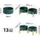 Adjustable Raised Double Bowl Set Ceramic with Stand, 2 Heights Elevated Food and Water Bowls for Puppies, Cats, Kittens, Weighted Dog Bowls (5.1 inch, 13 oz, Grey) Adjustable Raised Double Bowl Set Ceramic with Stand, 2 Heights Elevated Food and Water Bowls for Puppies, Cats, Kittens, Weighted Dog Bowls (5.1 inch, 13 oz, Grey)
