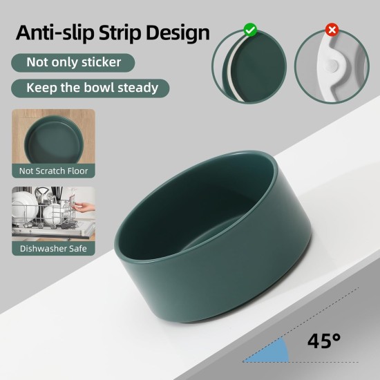 Adjustable Raised Double Bowl Set Ceramic with Stand, 2 Heights Elevated Food and Water Bowls for Puppies, Cats, Kittens, Weighted Dog Bowls (5.1 inch, 13 oz, Grey) Adjustable Raised Double Bowl Set Ceramic with Stand, 2 Heights Elevated Food and Water Bowls for Puppies, Cats, Kittens, Weighted Dog Bowls (5.1 inch, 13 oz, Grey)