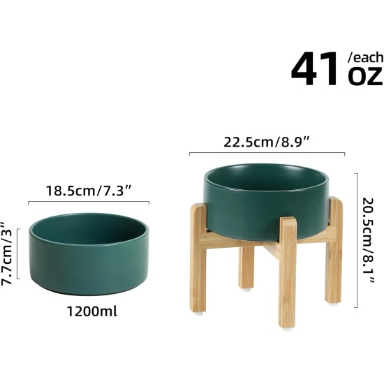 Adjustable Raised Double Bowl Set Ceramic with Stand, 2 Heights Elevated Food and Water Bowls for Puppies, Cats, Kittens, Weighted Dog Bowls (5.1 inch, 13 oz, Grey) Adjustable Raised Double Bowl Set Ceramic with Stand, 2 Heights Elevated Food and Water Bowls for Puppies, Cats, Kittens, Weighted Dog Bowls (5.1 inch, 13 oz, Grey)