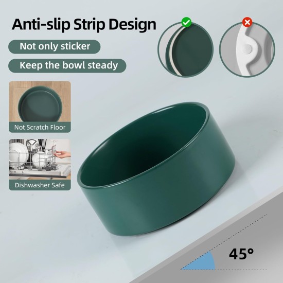 Adjustable Raised Double Bowl Set Ceramic with Stand, 2 Heights Elevated Food and Water Bowls for Puppies, Cats, Kittens, Weighted Dog Bowls (5.1 inch, 13 oz, Grey) Adjustable Raised Double Bowl Set Ceramic with Stand, 2 Heights Elevated Food and Water Bowls for Puppies, Cats, Kittens, Weighted Dog Bowls (5.1 inch, 13 oz, Grey)