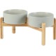 Adjustable Raised Double Bowl Set Ceramic with Stand, 2 Heights Elevated Food and Water Bowls for Puppies, Cats, Kittens, Weighted Dog Bowls (5.1 inch, 13 oz, Grey) Adjustable Raised Double Bowl Set Ceramic with Stand, 2 Heights Elevated Food and Water Bowls for Puppies, Cats, Kittens, Weighted Dog Bowls (5.1 inch, 13 oz, Grey)
