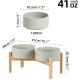 Adjustable Raised Double Bowl Set Ceramic with Stand, 2 Heights Elevated Food and Water Bowls for Puppies, Cats, Kittens, Weighted Dog Bowls (5.1 inch, 13 oz, Grey) Adjustable Raised Double Bowl Set Ceramic with Stand, 2 Heights Elevated Food and Water Bowls for Puppies, Cats, Kittens, Weighted Dog Bowls (5.1 inch, 13 oz, Grey)