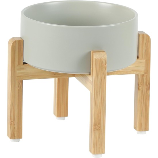 Adjustable Raised Double Bowl Set Ceramic with Stand, 2 Heights Elevated Food and Water Bowls for Puppies, Cats, Kittens, Weighted Dog Bowls (5.1 inch, 13 oz, Grey) Adjustable Raised Double Bowl Set Ceramic with Stand, 2 Heights Elevated Food and Water Bowls for Puppies, Cats, Kittens, Weighted Dog Bowls (5.1 inch, 13 oz, Grey)
