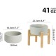 Adjustable Raised Double Bowl Set Ceramic with Stand, 2 Heights Elevated Food and Water Bowls for Puppies, Cats, Kittens, Weighted Dog Bowls (5.1 inch, 13 oz, Grey) Adjustable Raised Double Bowl Set Ceramic with Stand, 2 Heights Elevated Food and Water Bowls for Puppies, Cats, Kittens, Weighted Dog Bowls (5.1 inch, 13 oz, Grey)