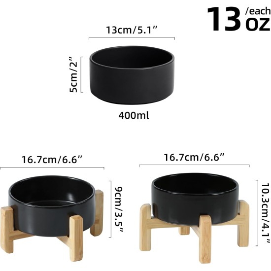 Adjustable Raised Double Bowl Set Ceramic with Stand, 2 Heights Elevated Food and Water Bowls for Puppies, Cats, Kittens, Weighted Dog Bowls (5.1 inch, 13 oz, Grey) Adjustable Raised Double Bowl Set Ceramic with Stand, 2 Heights Elevated Food and Water Bowls for Puppies, Cats, Kittens, Weighted Dog Bowls (5.1 inch, 13 oz, Grey)