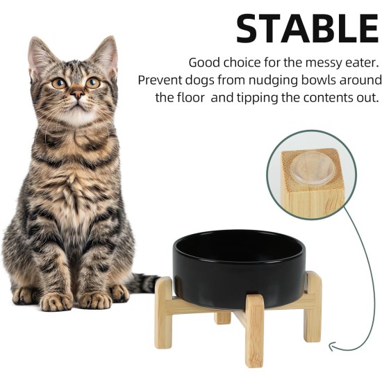 Adjustable Raised Double Bowl Set Ceramic with Stand, 2 Heights Elevated Food and Water Bowls for Puppies, Cats, Kittens, Weighted Dog Bowls (5.1 inch, 13 oz, Grey) Adjustable Raised Double Bowl Set Ceramic with Stand, 2 Heights Elevated Food and Water Bowls for Puppies, Cats, Kittens, Weighted Dog Bowls (5.1 inch, 13 oz, Grey)